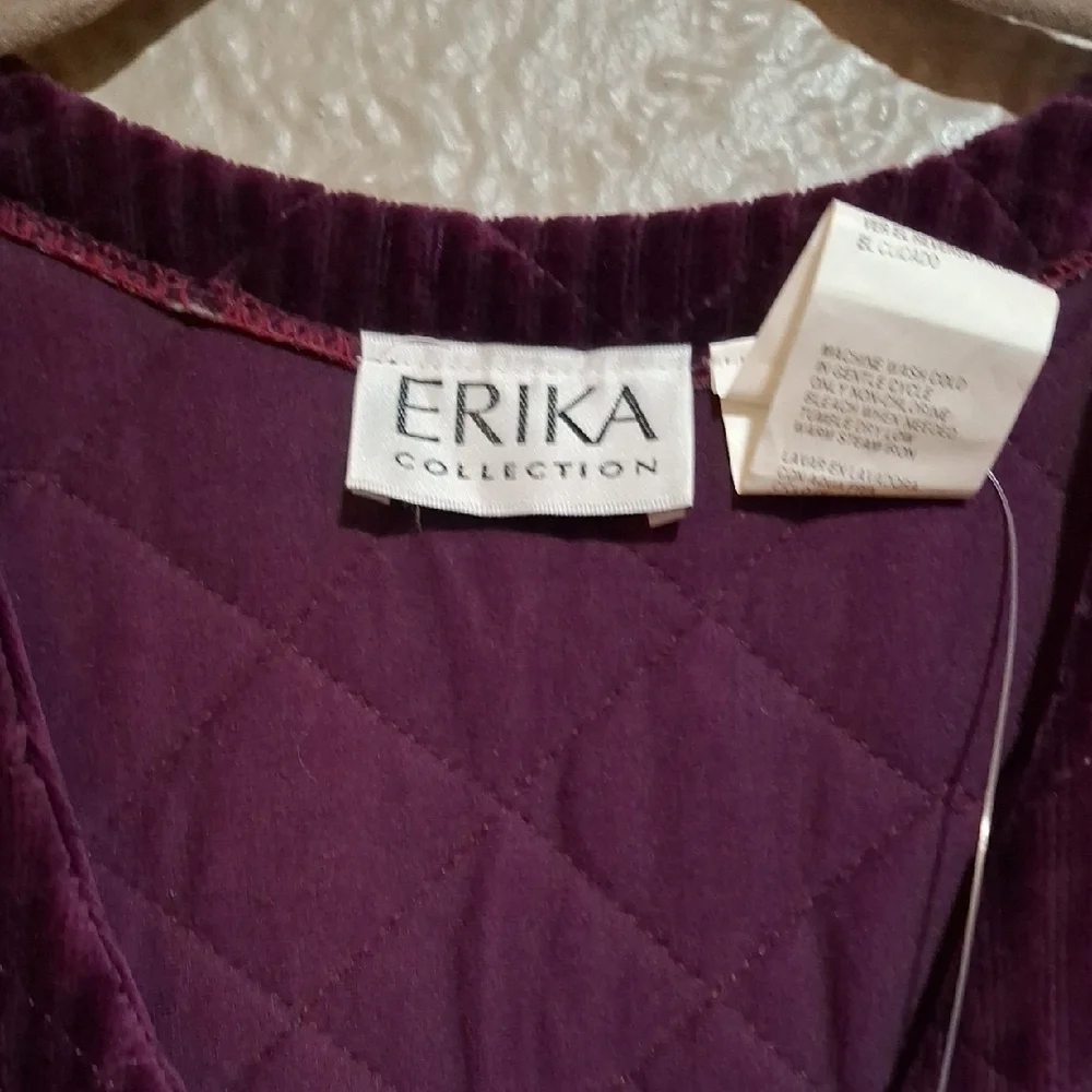NEW.Erika Women's Deep Purple Quilted Vest Size L